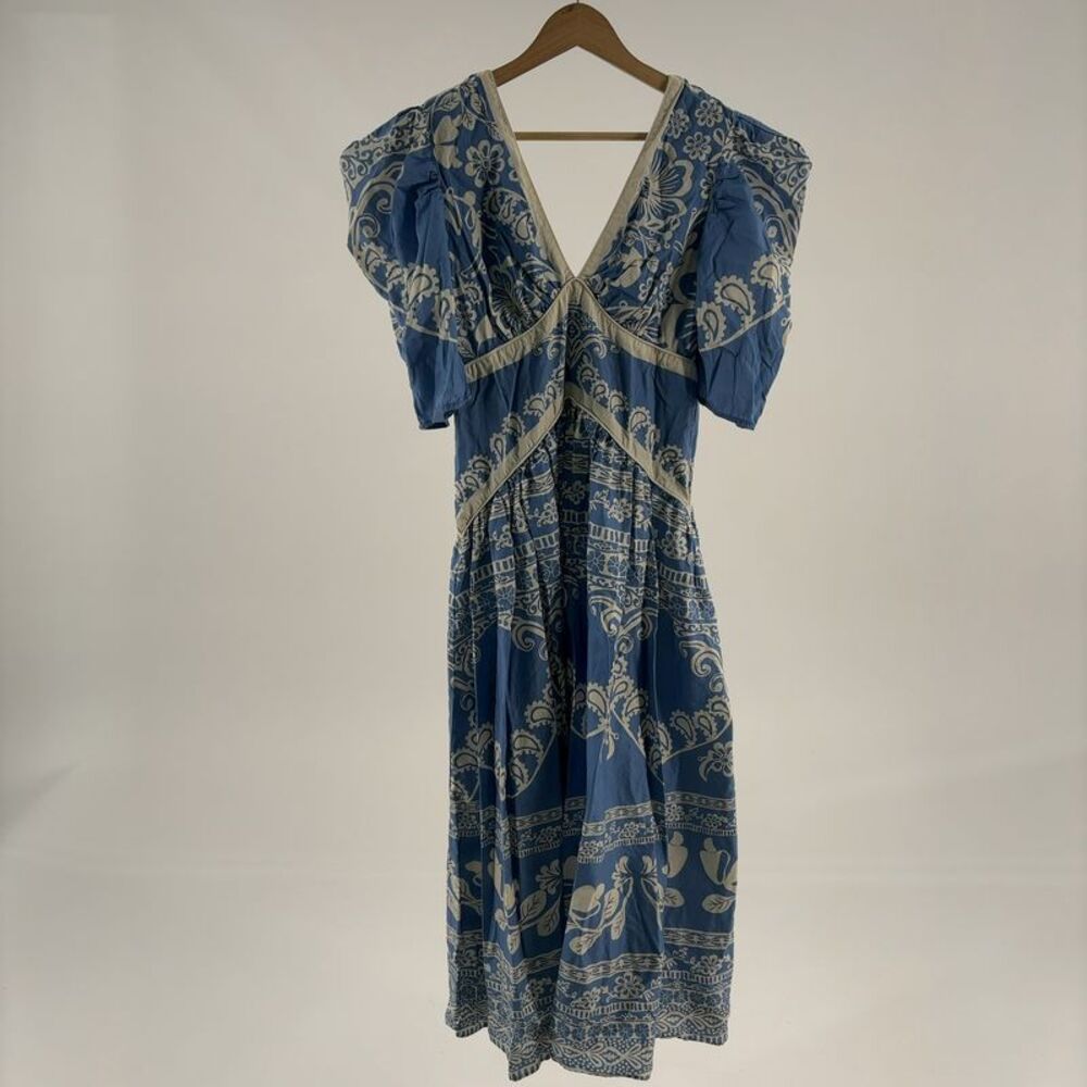 FARM Rio V-Neck Puff-Sleeve Maxi Dress